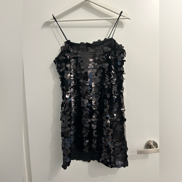 Petite Teia Sequin Mini Dress XS Black - Picture 5 of 5